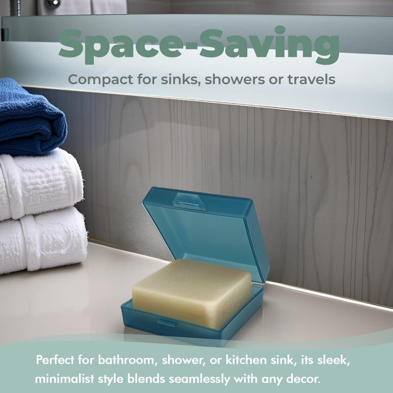 Elimeta Soap Container, Square Bar Soap Holder Fit Dr Squatch Soap, Travel Soap Case (Light Blue) - Image 5